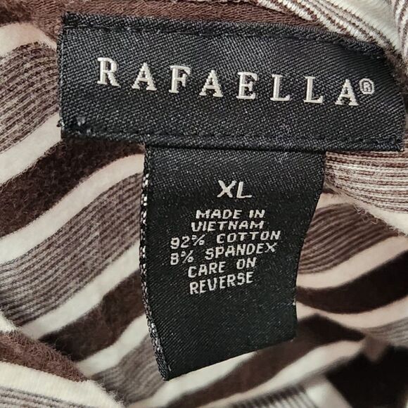Rafaela Sleveless Top Size XL Brown Striped Stretch Vneck - Picture 4 of 6